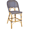 BISTRO RATTAN BAR CHAIR SQUARES NAVY GOLD - DYKE & DEAN
