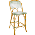 BISTRO RATTAN BAR CHAIR TILES GREEN - DYKE & DEAN