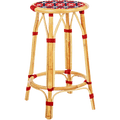 BISTRO RATTAN COUNTER STOOL CROSSES RED - DYKE & DEAN
