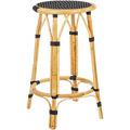 BISTRO RATTAN COUNTER STOOL SQUARE BLACK WHITE - DYKE & DEAN