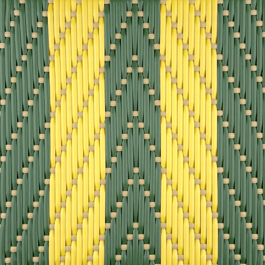 BISTRO RATTAN PLANTER WITH STAND STRIPES YELLOW GREEN - DYKE & DEAN