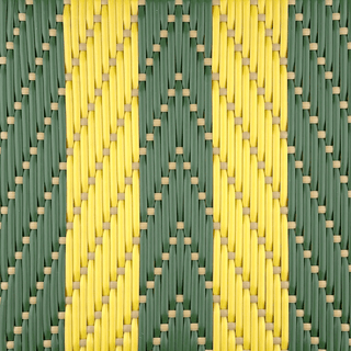 BISTRO RATTAN PLANTER WITH STAND STRIPES YELLOW GREEN - DYKE & DEAN