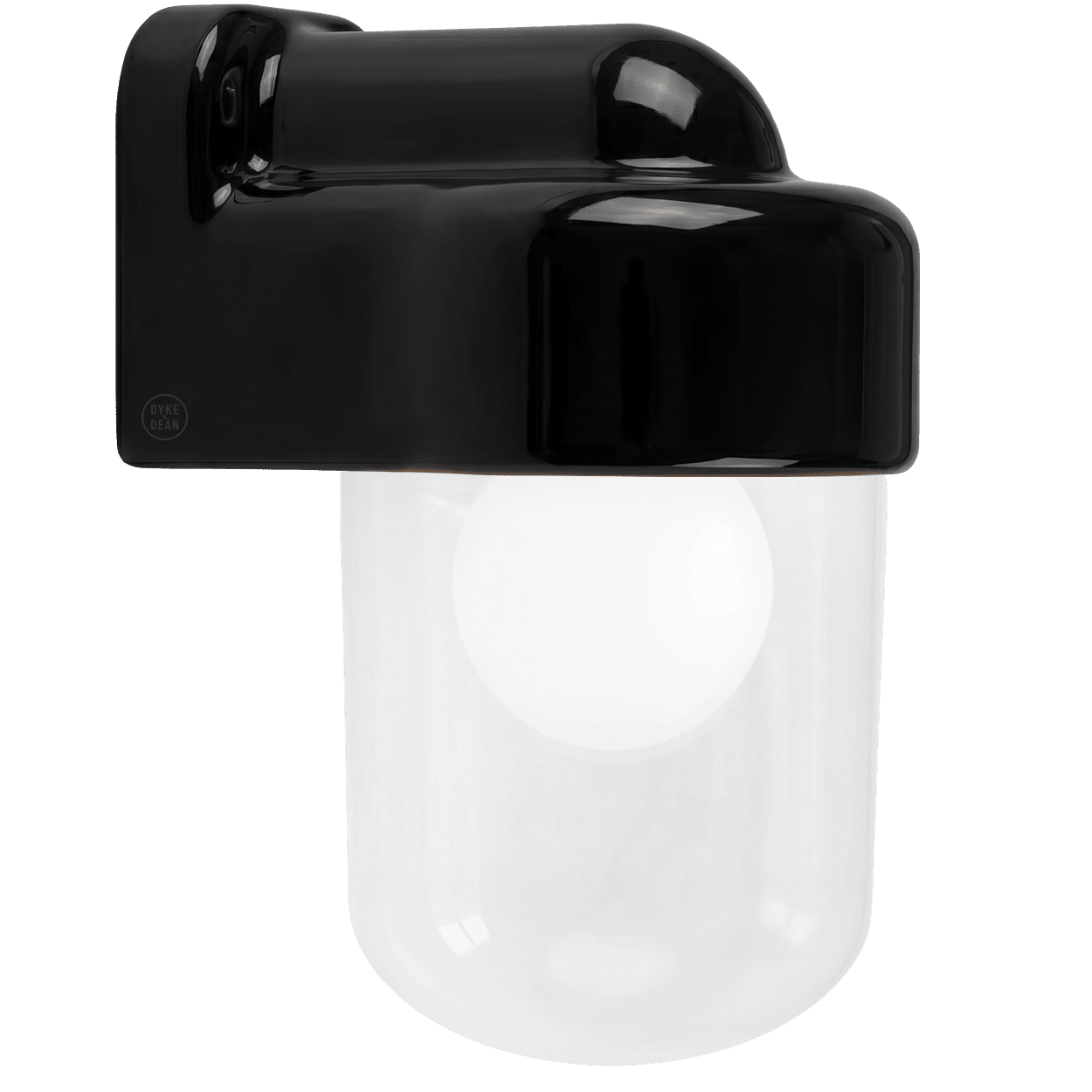 BLACK CLEAR PORCELAIN WATERPROOF SAUNA WALL LIGHT - DYKE & DEAN
