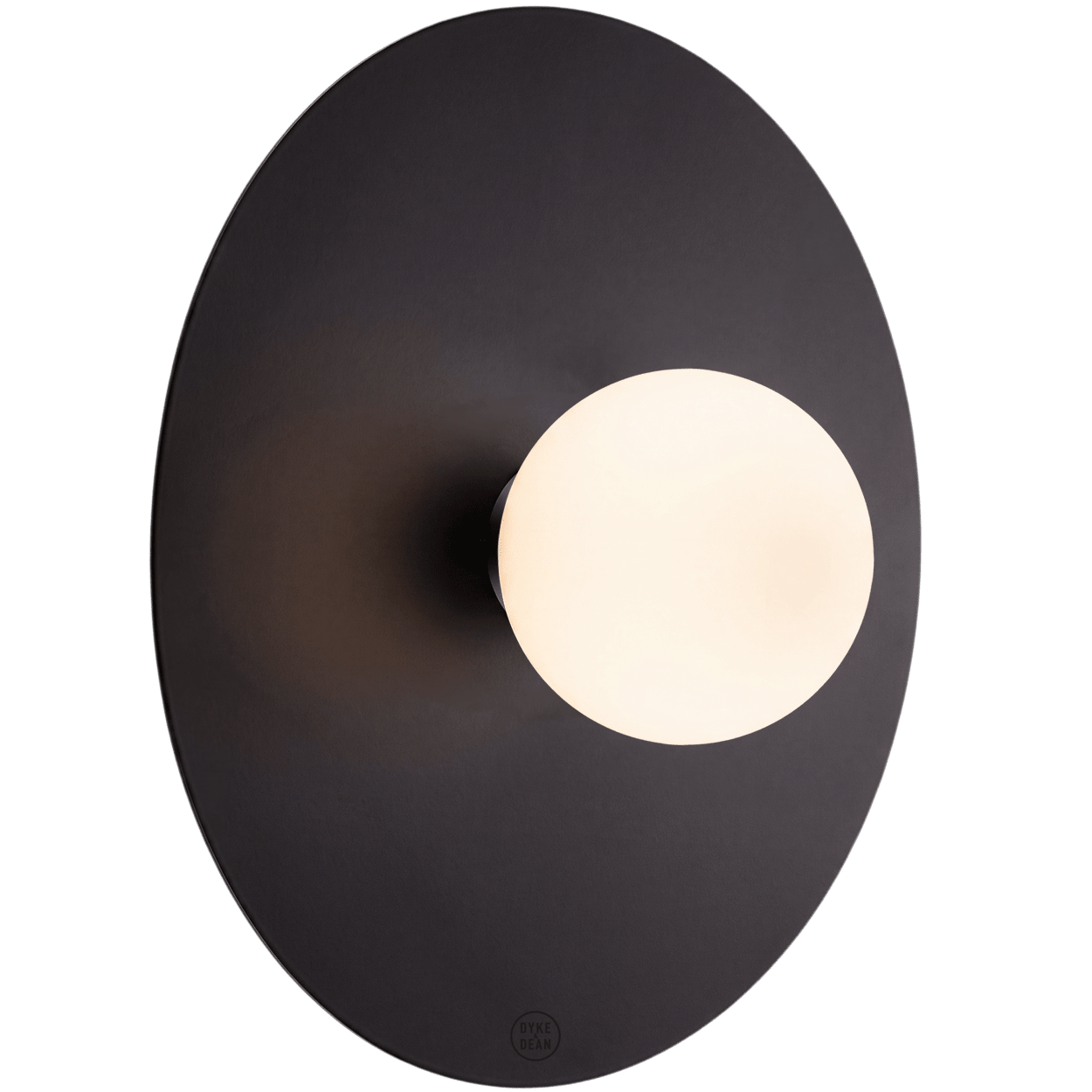 BLACK DISC GLOBE WALL LIGHT - DYKE & DEAN