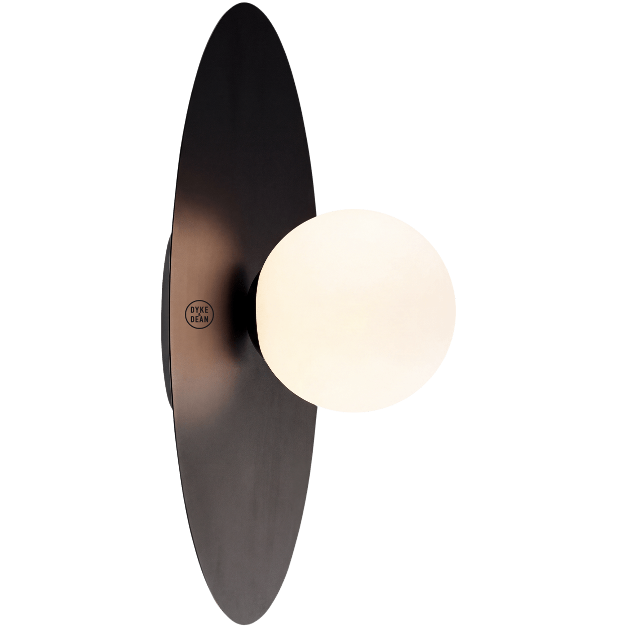 BLACK DISC GLOBE WALL LIGHT - DYKE & DEAN
