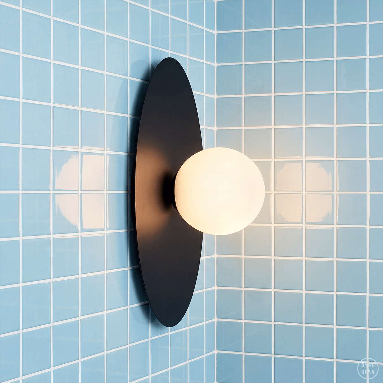 BLACK DISC GLOBE WALL LIGHT - DYKE & DEAN
