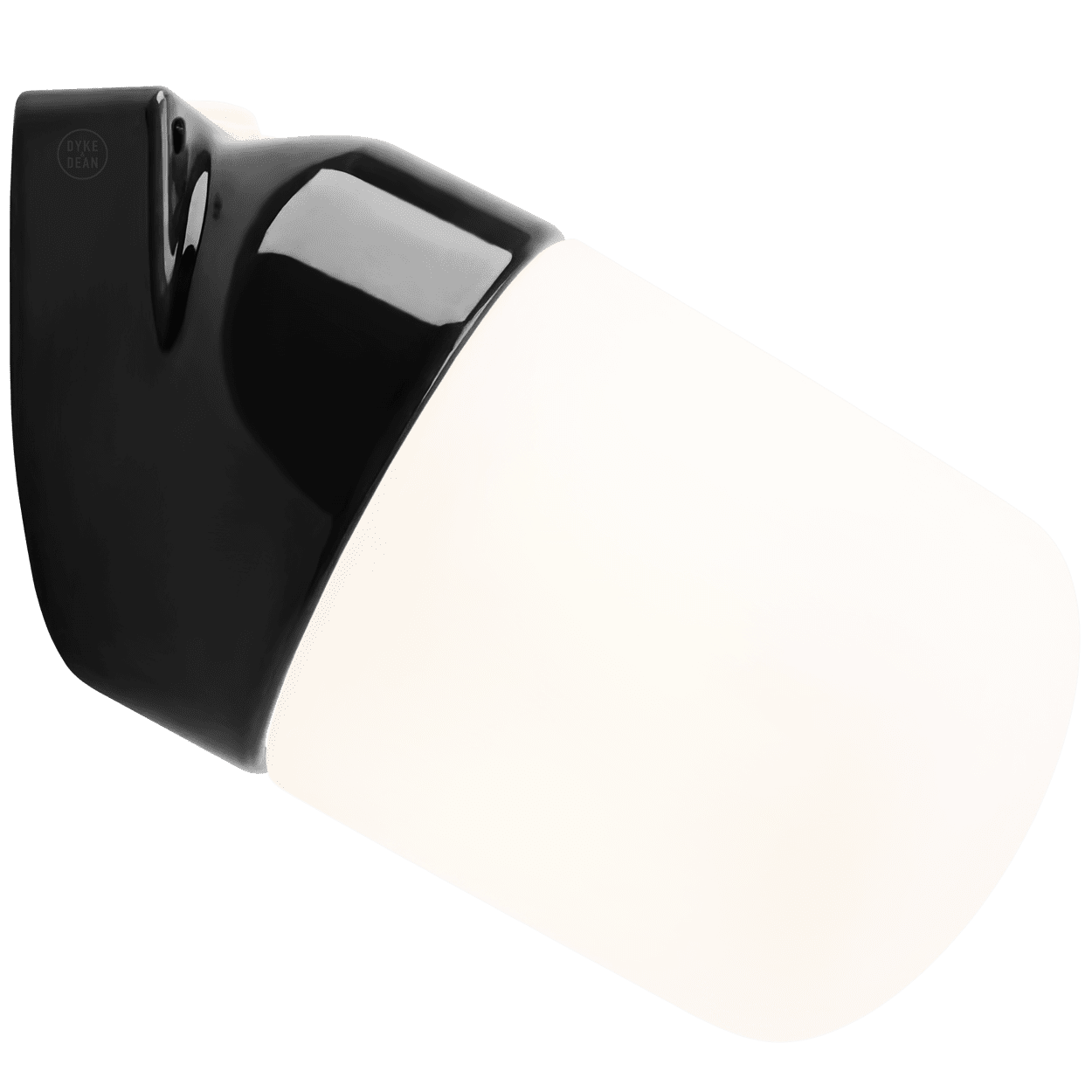BLACK FROSTED PORCELAIN WATERPROOF ANGLED WALL LIGHT - DYKE & DEAN
