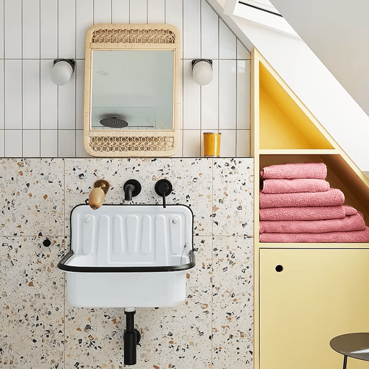 BLACK GLOBE PORCELAIN WATERPROOF ANGLED WALL LIGHT - DYKE & DEAN