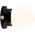BLACK PORCELAIN GLOBE WATERPROOF WALL LIGHT - DYKE & DEAN