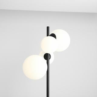 BLOOM OPAL GLOBES FLOOR LIGHT BLACK - DYKE & DEAN