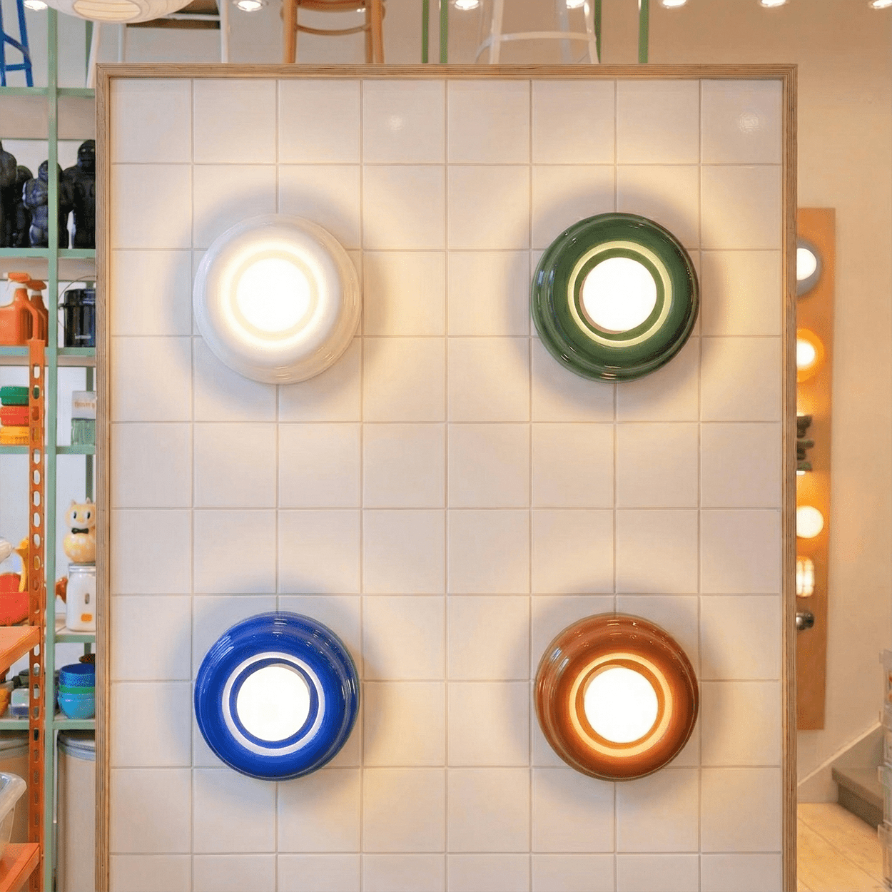 BLUE ORBIT GLASS GLOBE WALL CEILING LIGHT - DYKE & DEAN