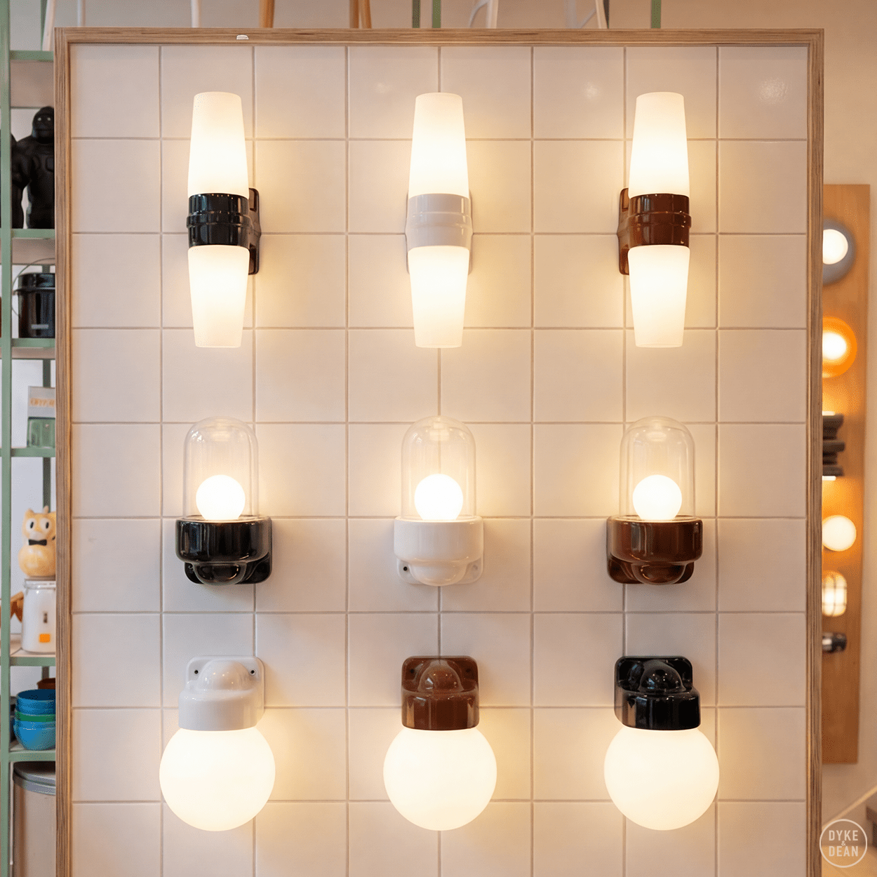 BROWN CLEAR PORCELAIN WATERPROOF SAUNA WALL LIGHT - DYKE & DEAN