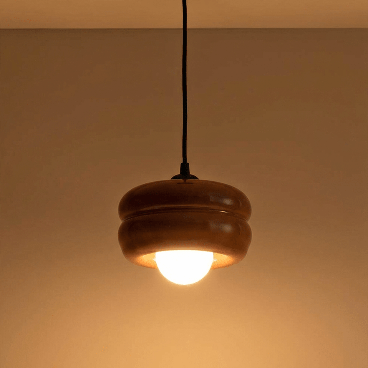 BROWN ORBIT GLASS GLOBE PENDANT LIGHT - DYKE & DEAN