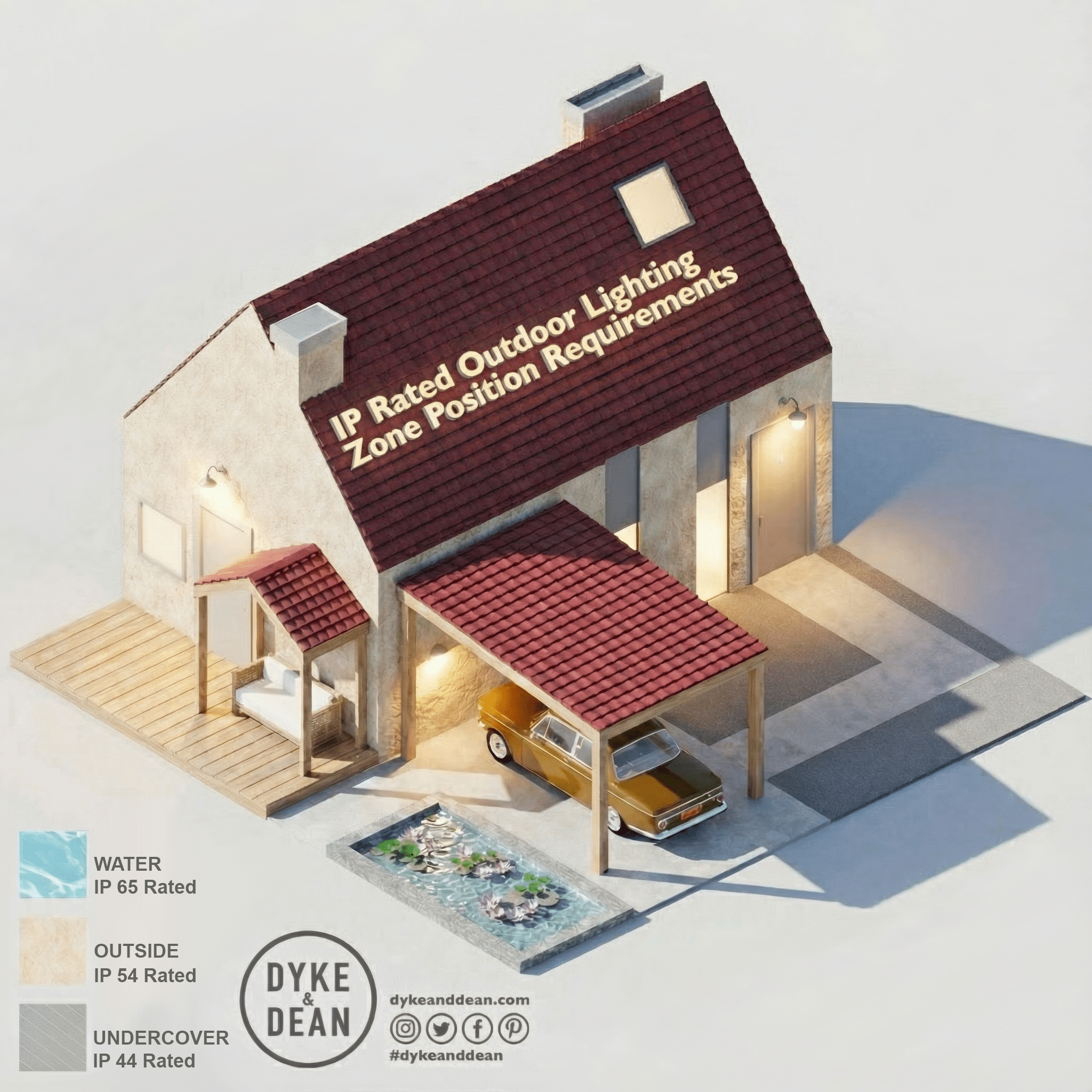 BROWN PORCELAIN HORIZONTAL BULKHEAD LAMP - DYKE & DEAN