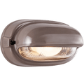 BROWN PORCELAIN HORIZONTAL BULKHEAD LAMP - DYKE & DEAN