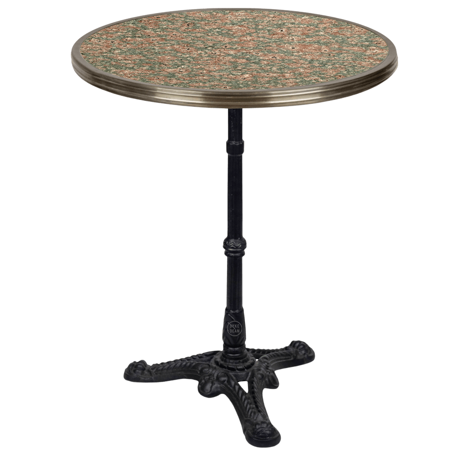 CARRARA PINK & GREY GRANITE FRENCH BISTRO TABLE 24” - DYKE & DEAN