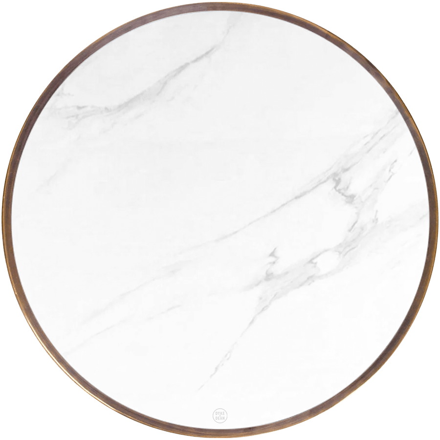 CARRARA WHITE CERAMIC FRENCH BISTRO TABLE 20” - DYKE & DEAN