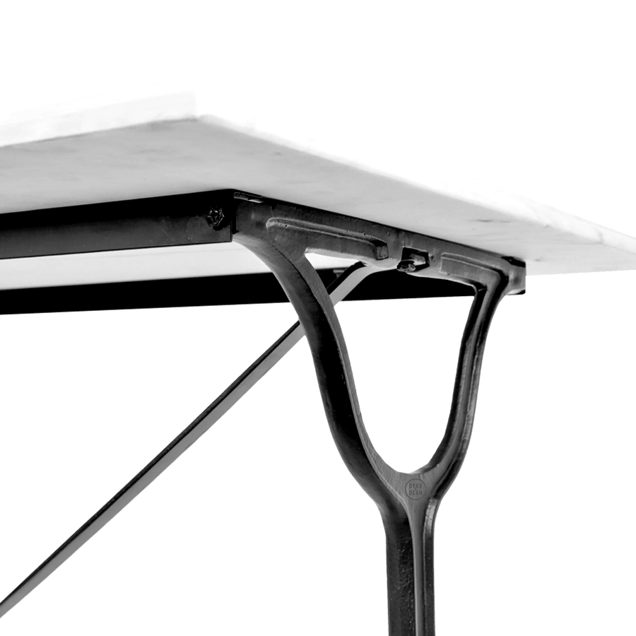 CARRARA WHITE MARBLE FRENCH BISTRO RECTANGLE TABLE 24” X 20” - DYKE & DEAN