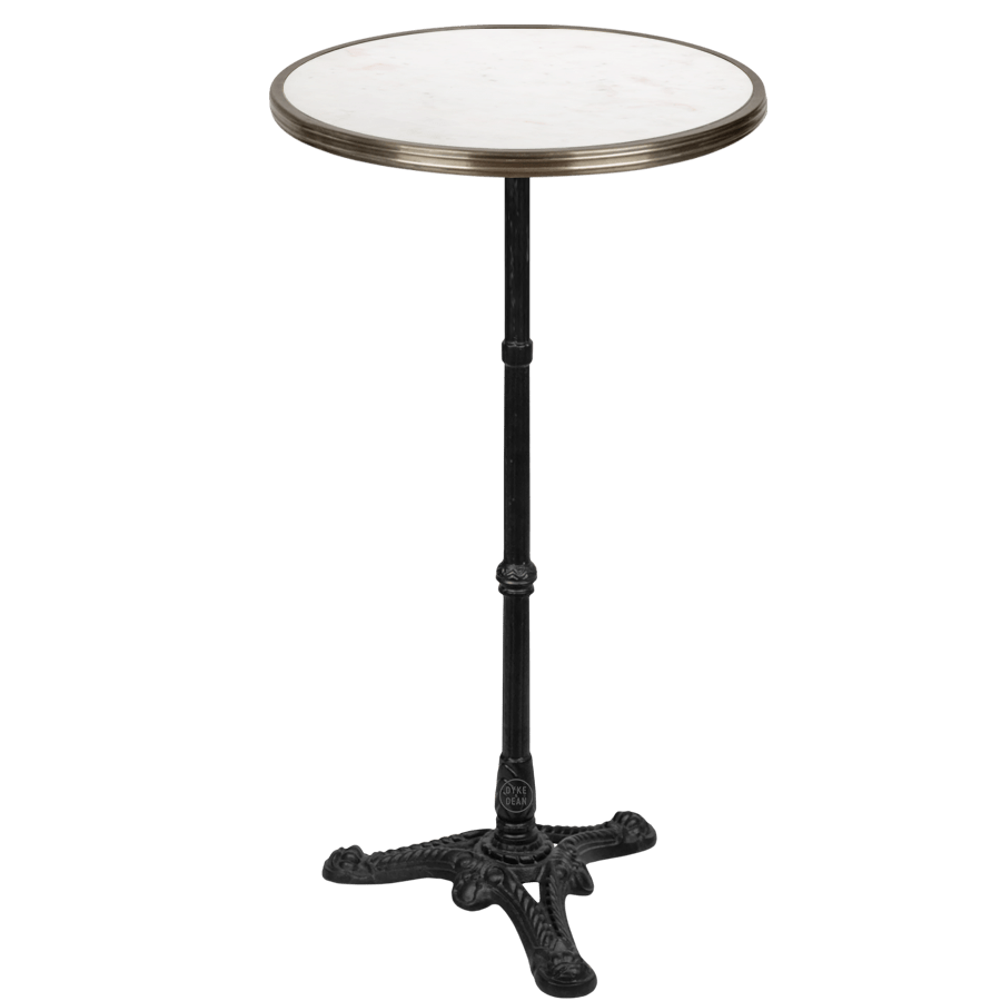CARRARA WHITE MARBLE FRENCH BISTRO TABLE 20” - DYKE & DEAN