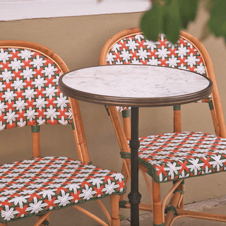 CARRARA WHITE MARBLE FRENCH BISTRO TABLE 20” - DYKE & DEAN