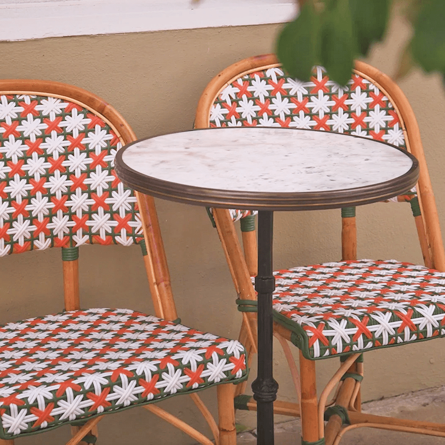 CARRARA WHITE MARBLE FRENCH BISTRO TABLE 24” - DYKE & DEAN