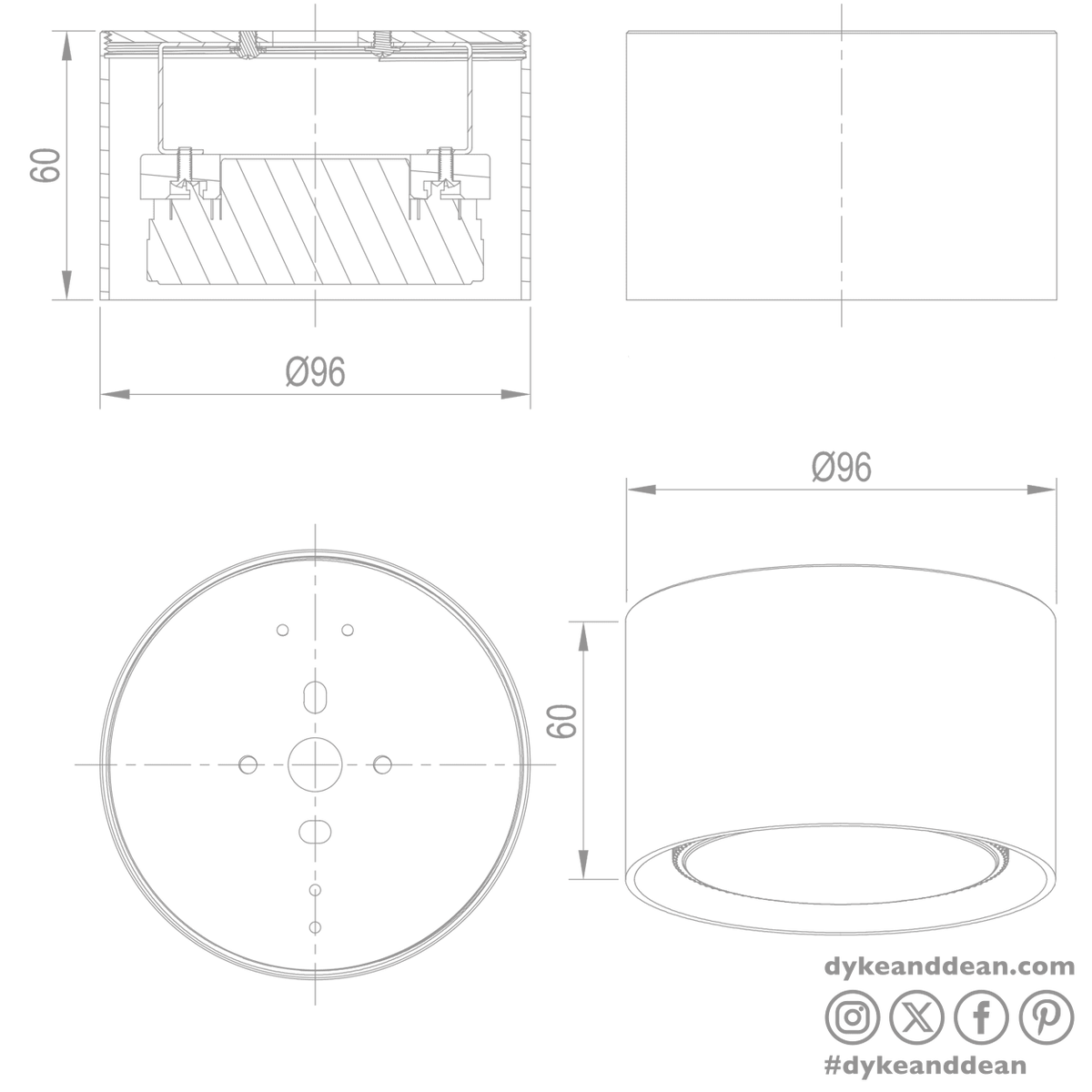 MESSING CYLINDER LAMPE