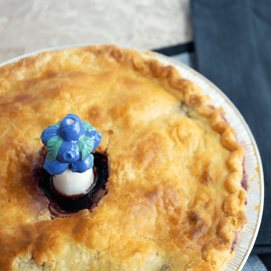CERAMIC BLUEBERRY PIE VENT PIE BIRD - DYKE & DEAN