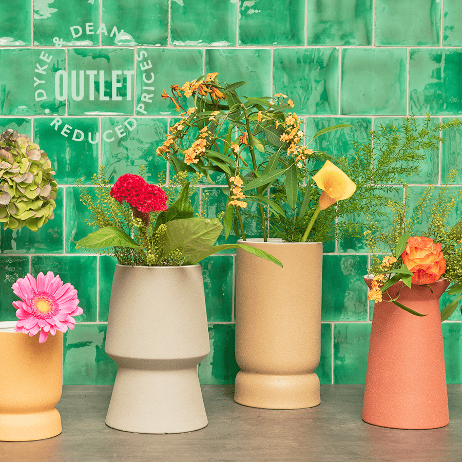 CERAMIC CAST VASE YELLOW OUTLET - DYKE & DEAN