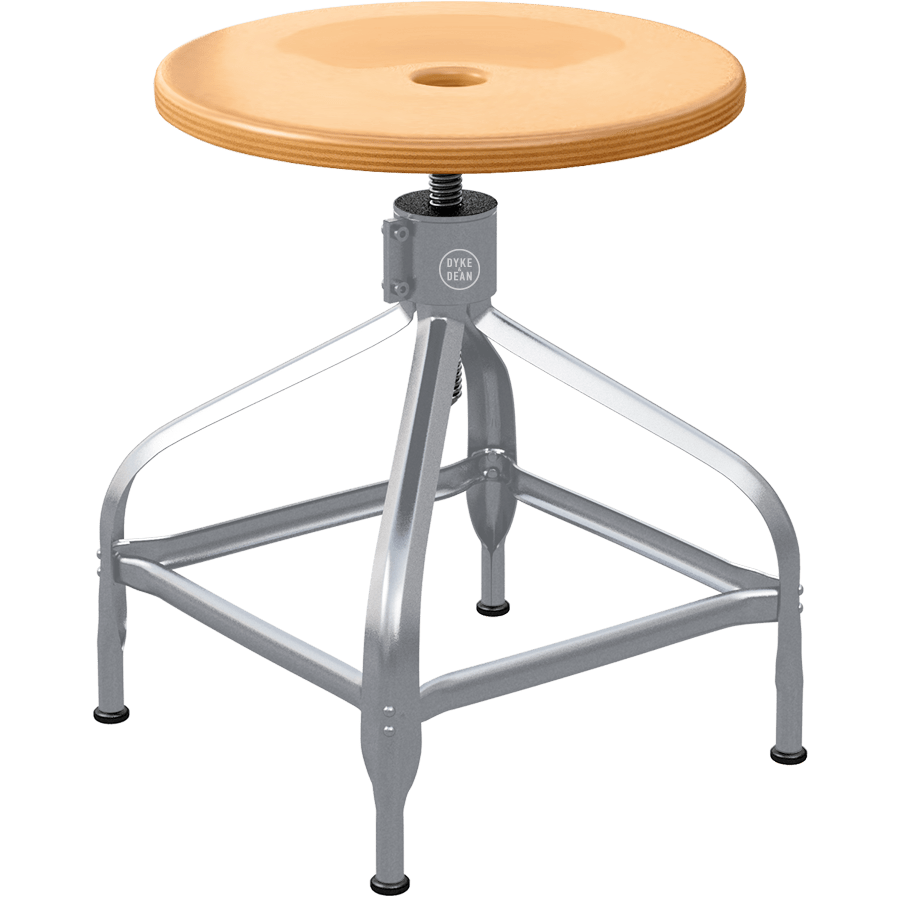 CHAISES NICOLLE ADJUSTABLE SWIVEL STOOL WOOD - DYKE & DEAN