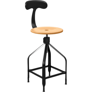 CHAISES NICOLLE DESSINATEUR TALL ADJUSTABLE SWIVEL CHAIR WOOD - DYKE & DEAN