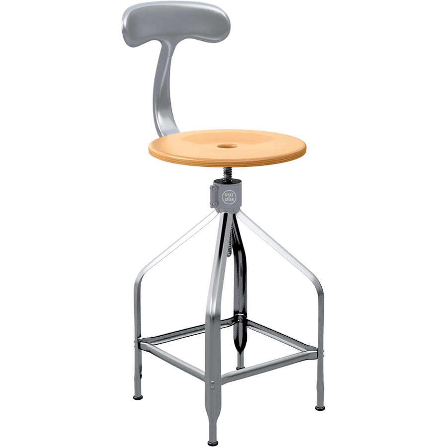 CHAISES NICOLLE DESSINATEUR TALL ADJUSTABLE SWIVEL CHAIR WOOD - DYKE & DEAN