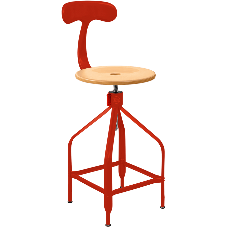 CHAISES NICOLLE DESSINATEUR TALL ADJUSTABLE SWIVEL CHAIR WOOD - DYKE & DEAN