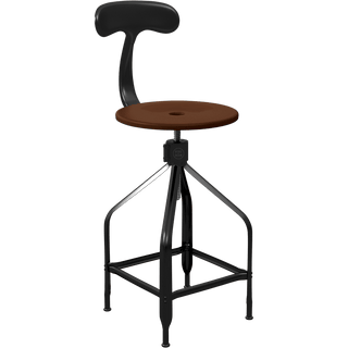 CHAISES NICOLLE DESSINATEUR TALL ADJUSTABLE SWIVEL CHAIR WOOD - DYKE & DEAN