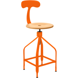 CHAISES NICOLLE DESSINATEUR TALL ADJUSTABLE SWIVEL CHAIR WOOD - DYKE & DEAN