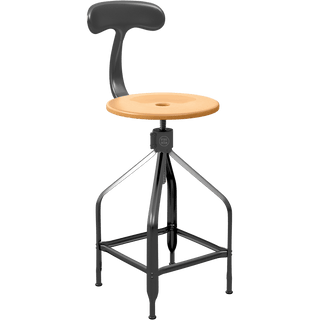 CHAISES NICOLLE DESSINATEUR TALL ADJUSTABLE SWIVEL CHAIR WOOD - DYKE & DEAN