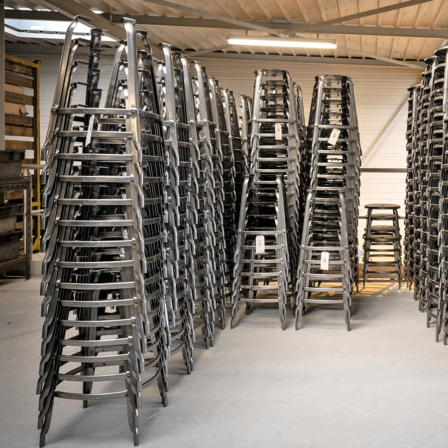 CHAISES NICOLLE METAL STOOL WOOD 75 - DYKE & DEAN