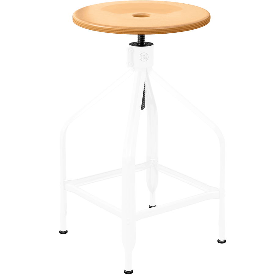 CHAISES NICOLLE TALL ADJUSTABLE SWIVEL STOOL WOOD - DYKE & DEAN