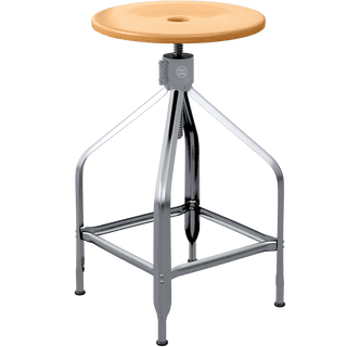 CHAISES NICOLLE TALL ADJUSTABLE SWIVEL STOOL WOOD - DYKE & DEAN