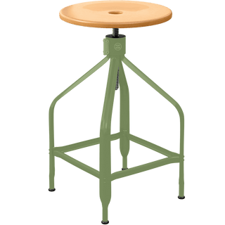 CHAISES NICOLLE TALL ADJUSTABLE SWIVEL STOOL WOOD - DYKE & DEAN
