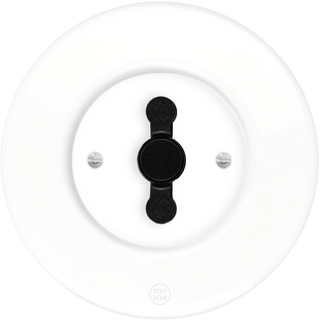 CLASSIC PORCELAIN ROUND ROTARY WHITE SWITCH - DYKE & DEAN