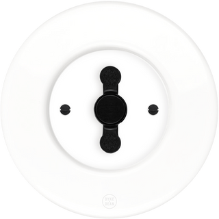 CLASSIC PORCELAIN ROUND ROTARY WHITE SWITCH - DYKE & DEAN