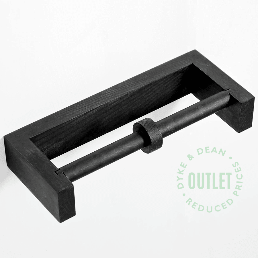 DARK OAK DOUBLE TOILET ROLL WALL HOLDER OUTLET - DYKE & DEAN
