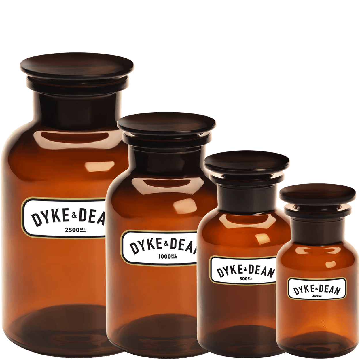 DYKE & DEAN APOTHECARY JAR BROWN GLASS 250ML - DYKE & DEAN
