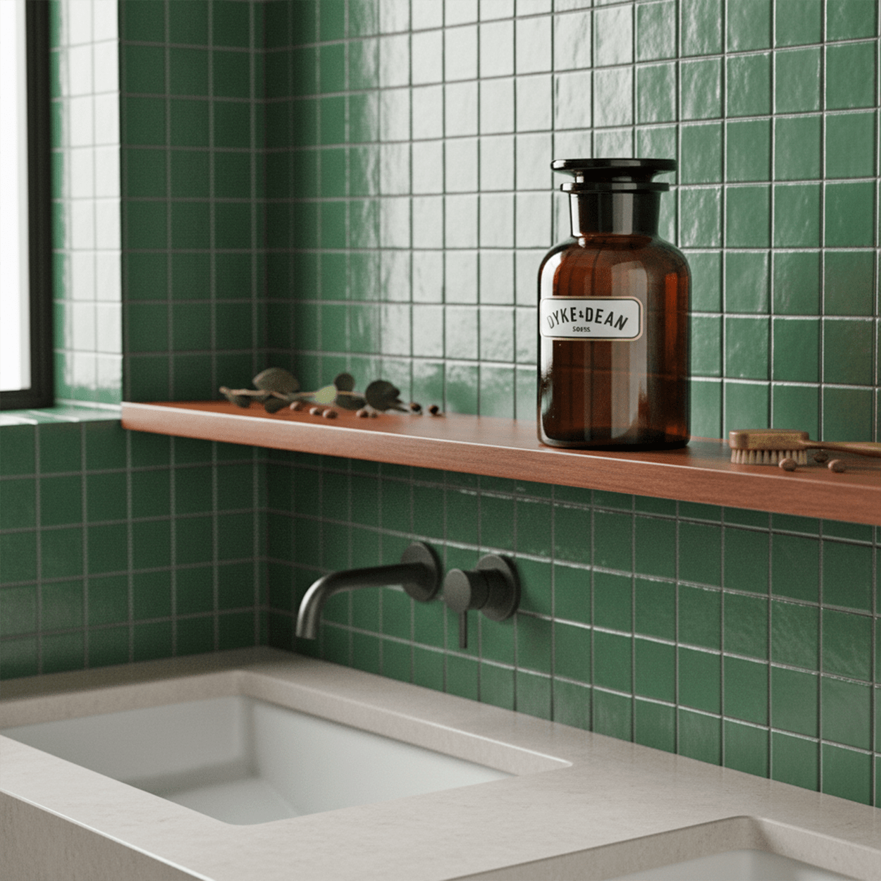 DYKE & DEAN APOTHECARY JAR BROWN GLASS 500ML - DYKE & DEAN