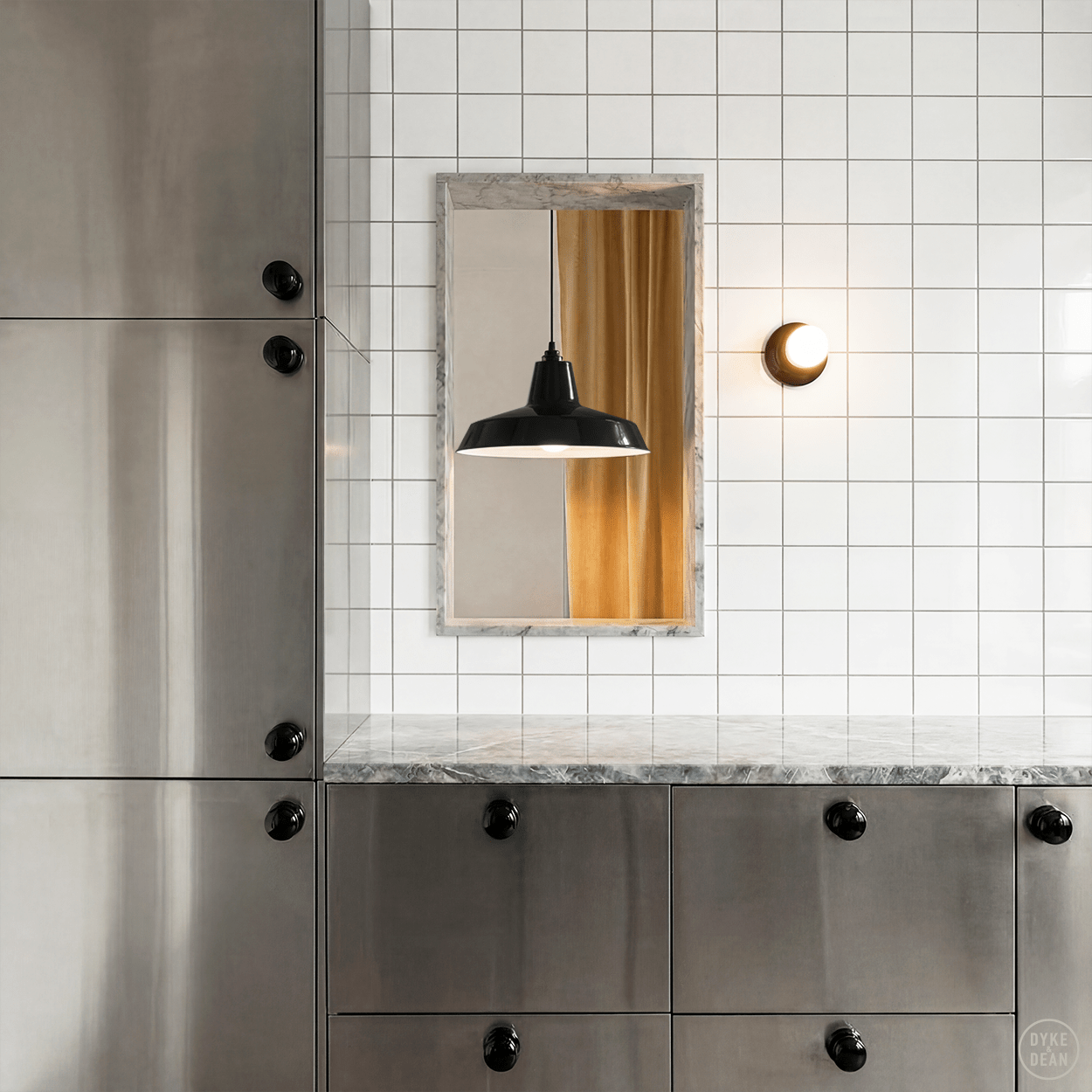 DYKE & DEAN PENDANT LAMPSHADE BLACK WITH BULB HOLDER - DYKE & DEAN