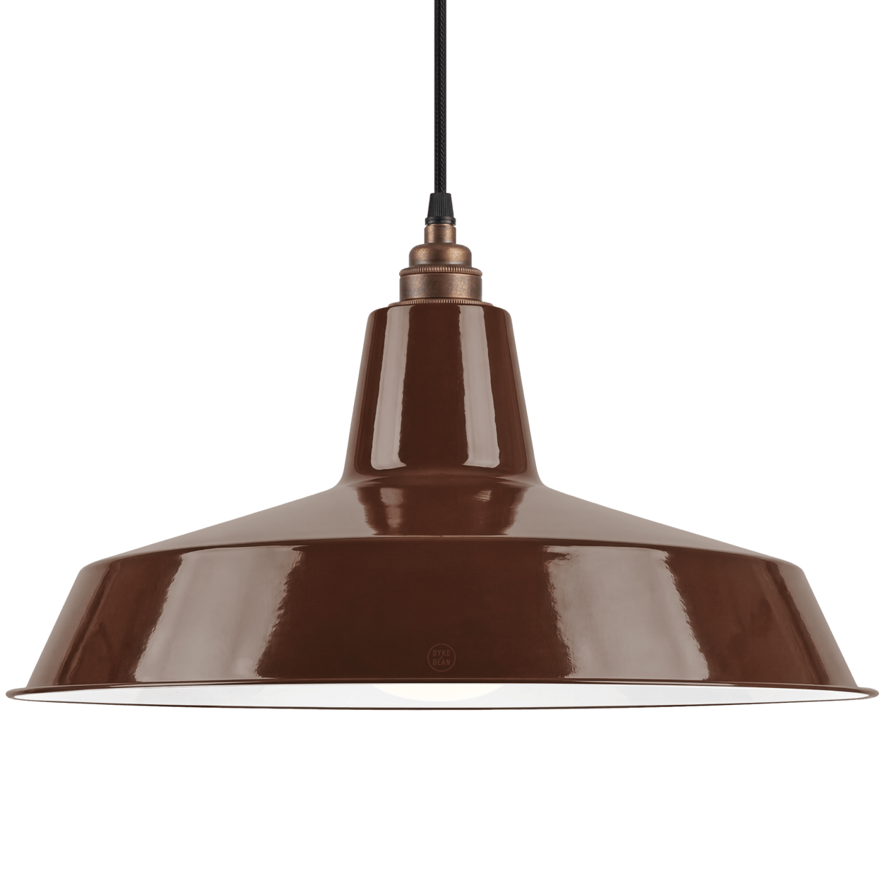 DYKE & DEAN PENDANT LAMPSHADE BROWN WITH BULB HOLDER - DYKE & DEAN