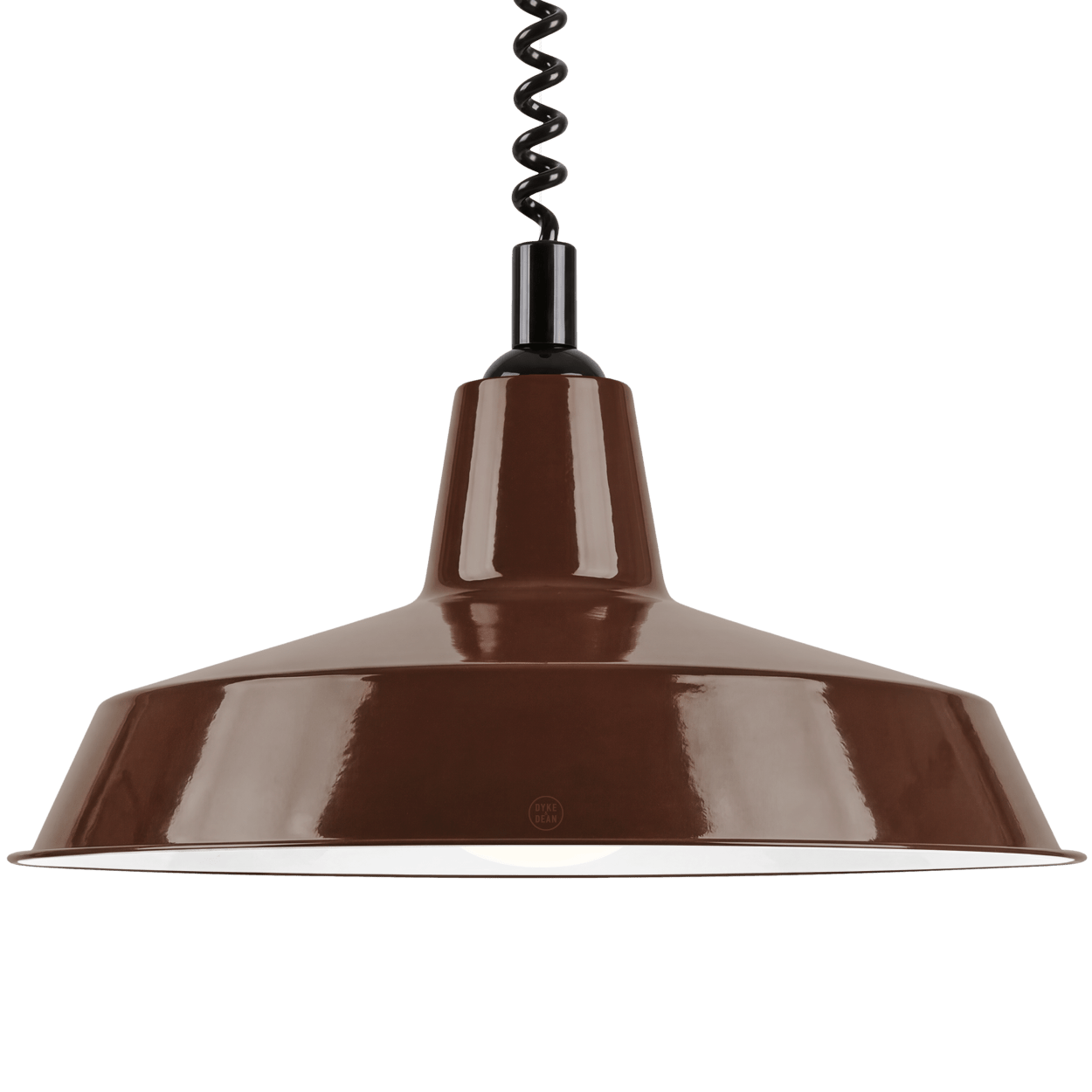 DYKE & DEAN PENDANT LAMPSHADE BROWN WITH RETRACTABLE SPRING - DYKE & DEAN
