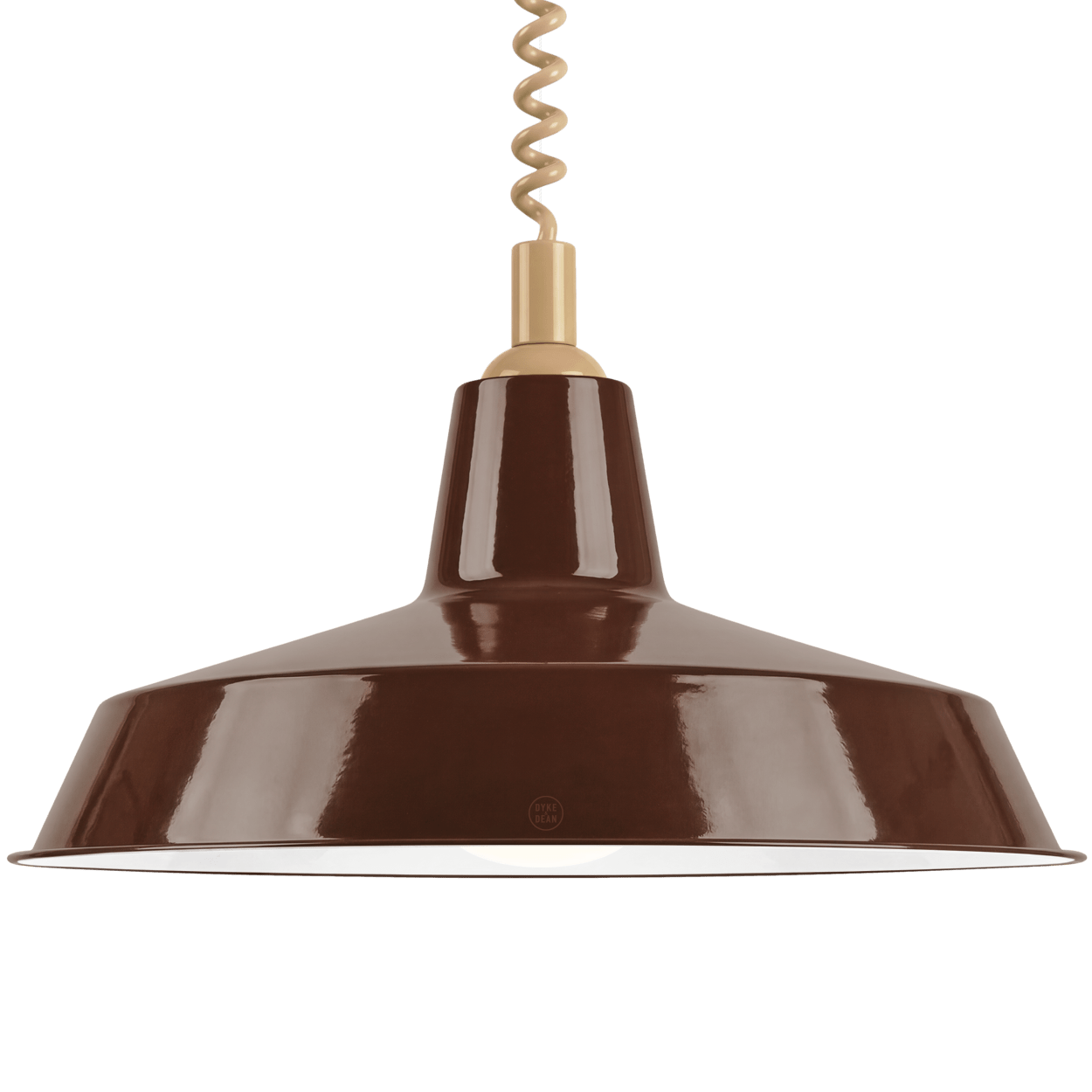 DYKE & DEAN PENDANT LAMPSHADE BROWN WITH RETRACTABLE SPRING - DYKE & DEAN