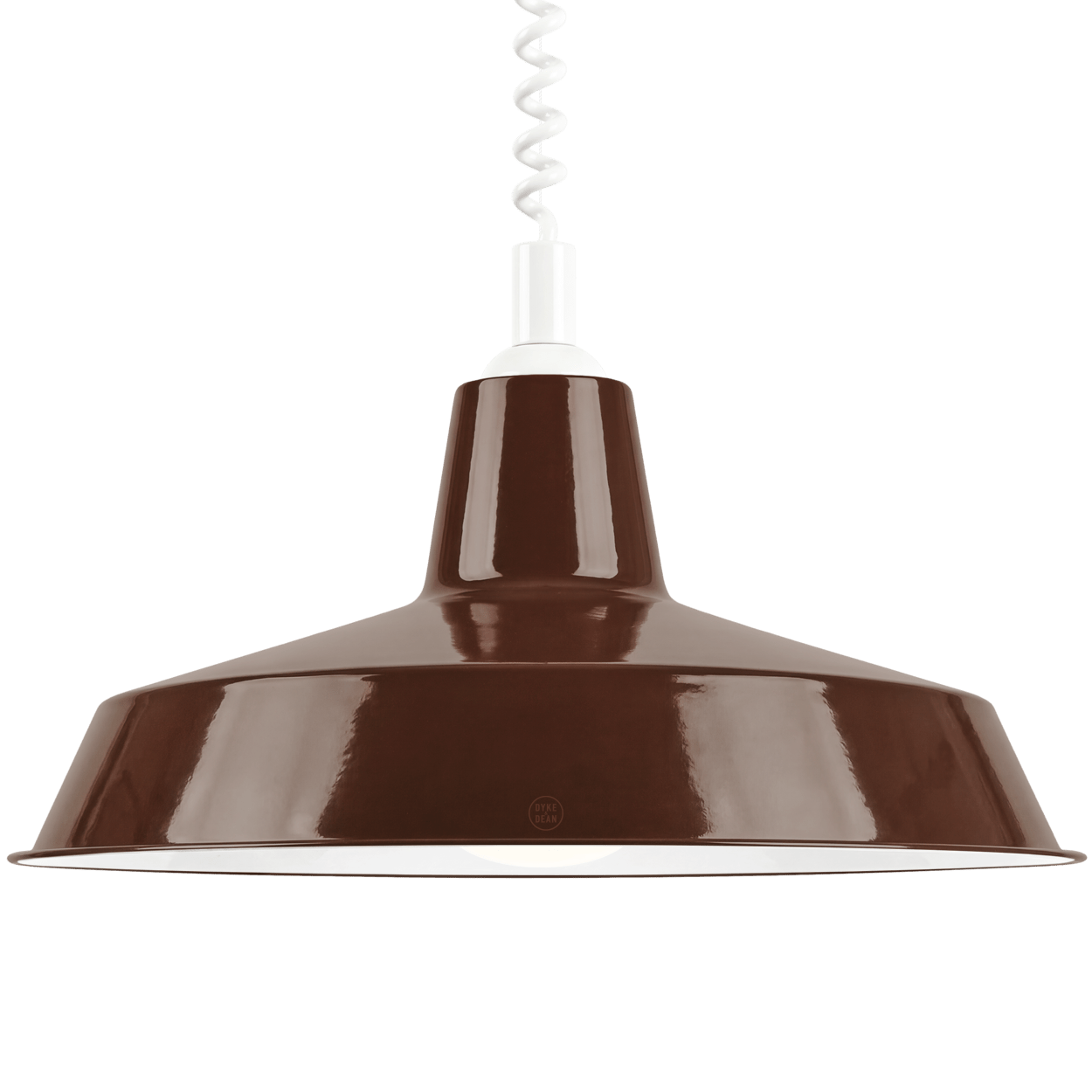 DYKE & DEAN PENDANT LAMPSHADE BROWN WITH RETRACTABLE SPRING - DYKE & DEAN