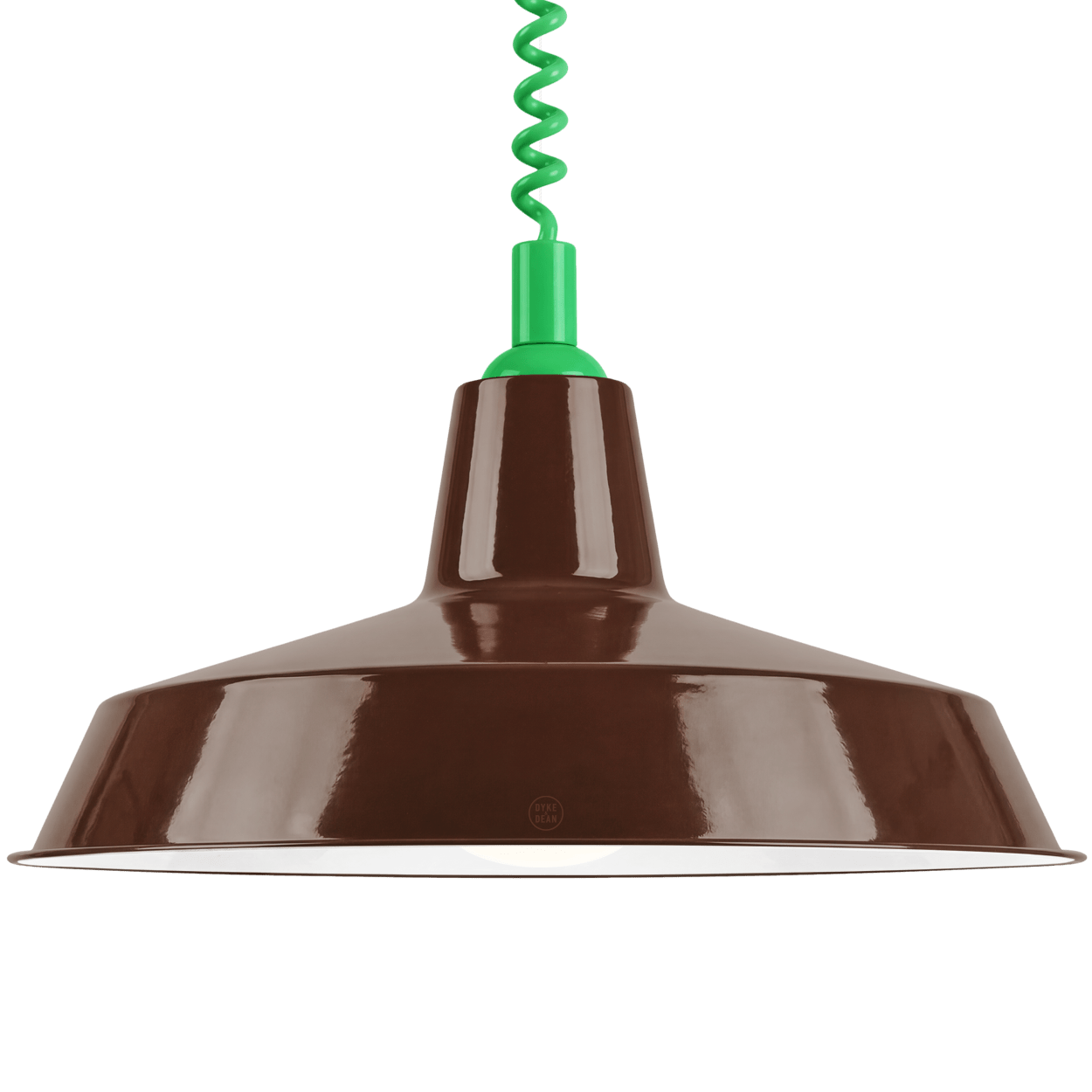DYKE & DEAN PENDANT LAMPSHADE BROWN WITH RETRACTABLE SPRING - DYKE & DEAN